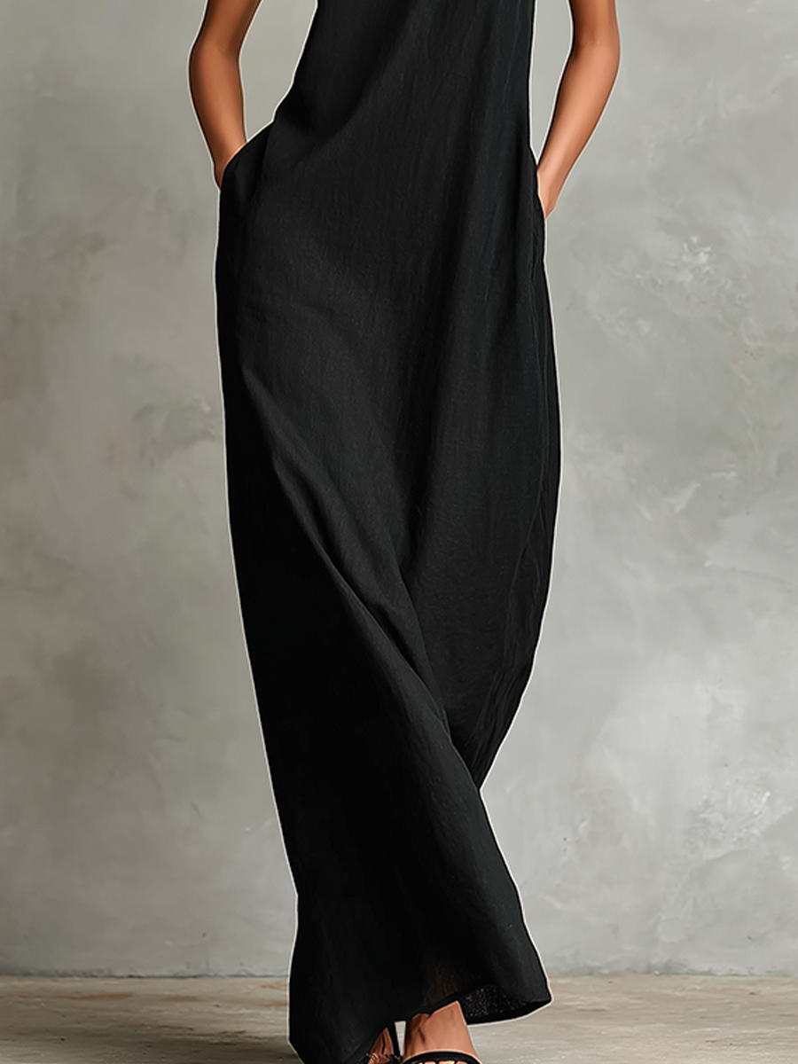 Catalina — Robe Longue Minimaliste Sans Manches
