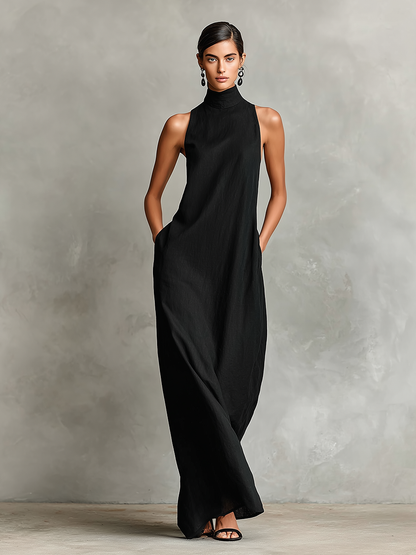 Catalina — Robe Longue Minimaliste Sans Manches