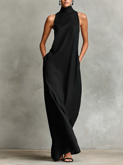 Catalina — Robe Longue Minimaliste Sans Manches