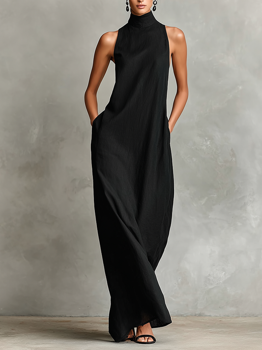 Catalina — Robe Longue Minimaliste Sans Manches