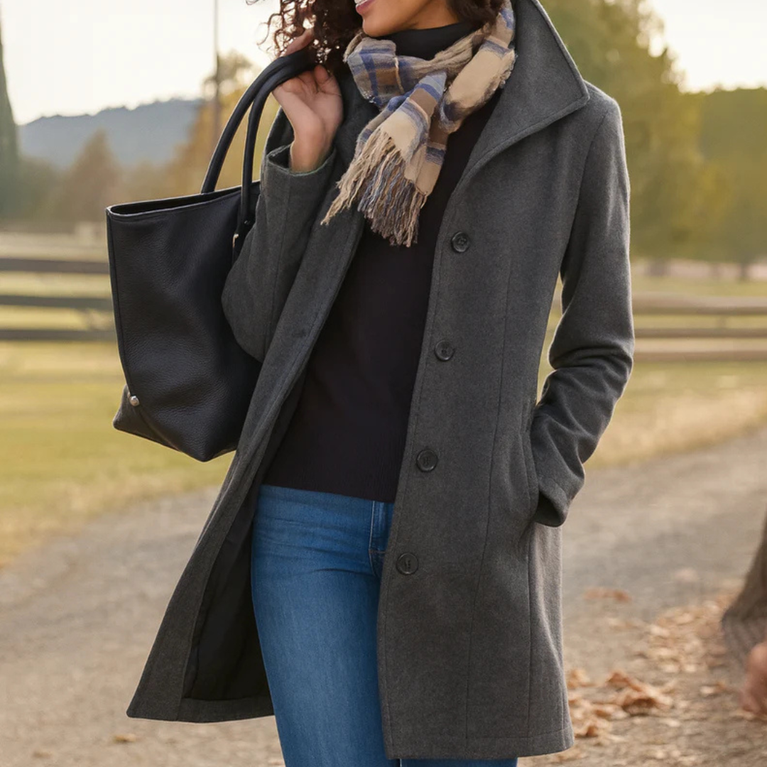 Aurora | Manteau classique avec écharpe assortie offerte