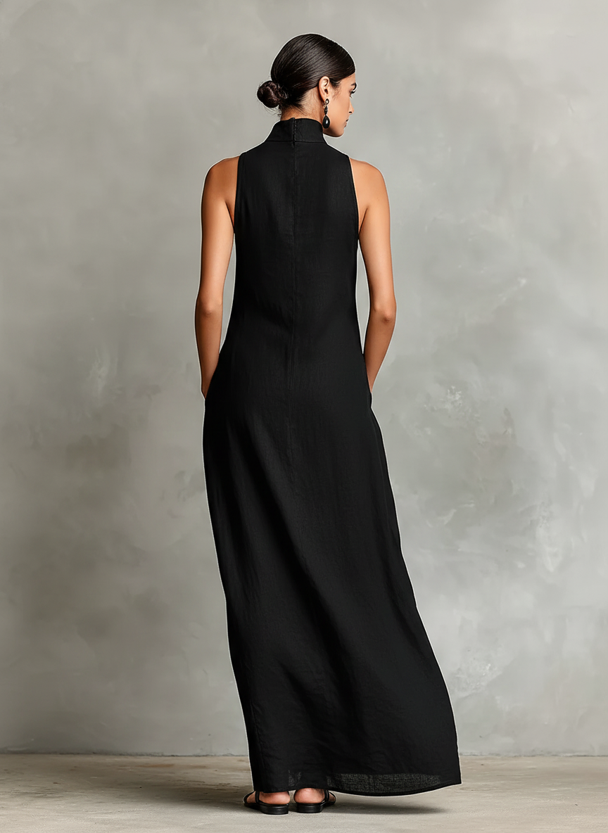 Catalina — Robe Longue Minimaliste Sans Manches