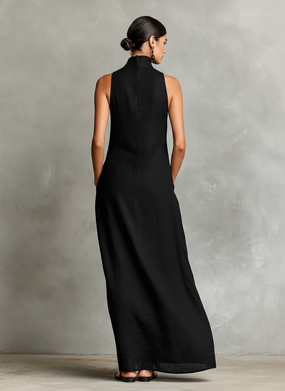 Catalina — Robe Longue Minimaliste Sans Manches