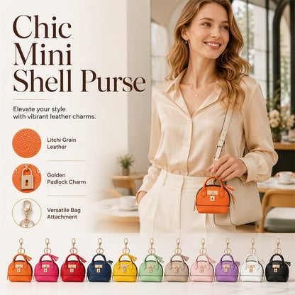 🐚 50% DE RÉDUCTION! ✨ Mini Porte-Monnaie Coquillage Porte-Clés – Cuir PU, format poche & 13 coloris – Idéal pour rouge à lèvres et accessoires 🌈