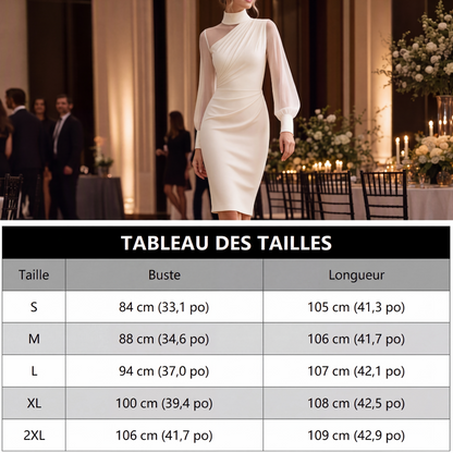 Robe moulante en maille à col montant pour femme