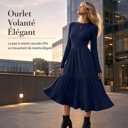 Robe décontractée rayée ajustée pour femme