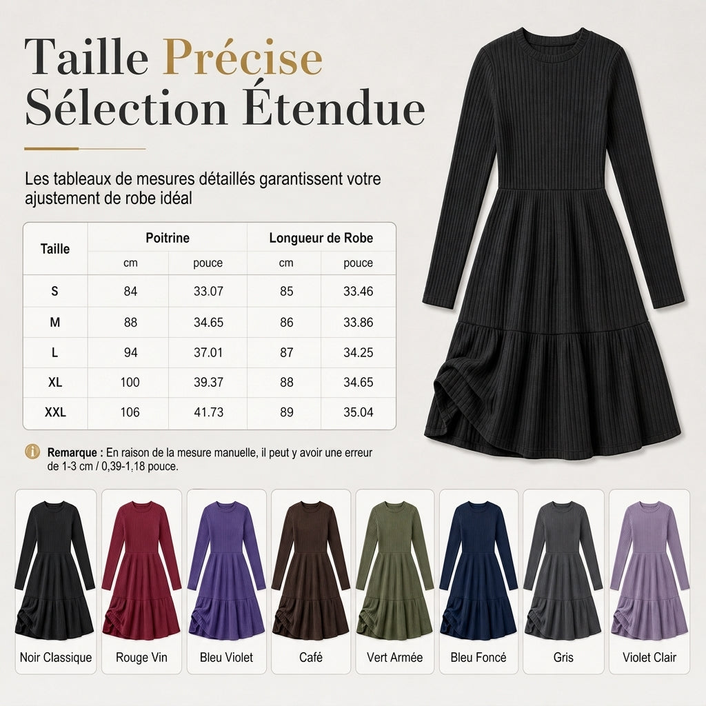 Robe décontractée rayée ajustée pour femme