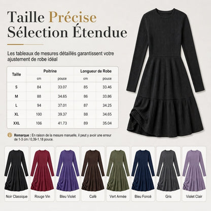 Robe décontractée rayée ajustée pour femme
