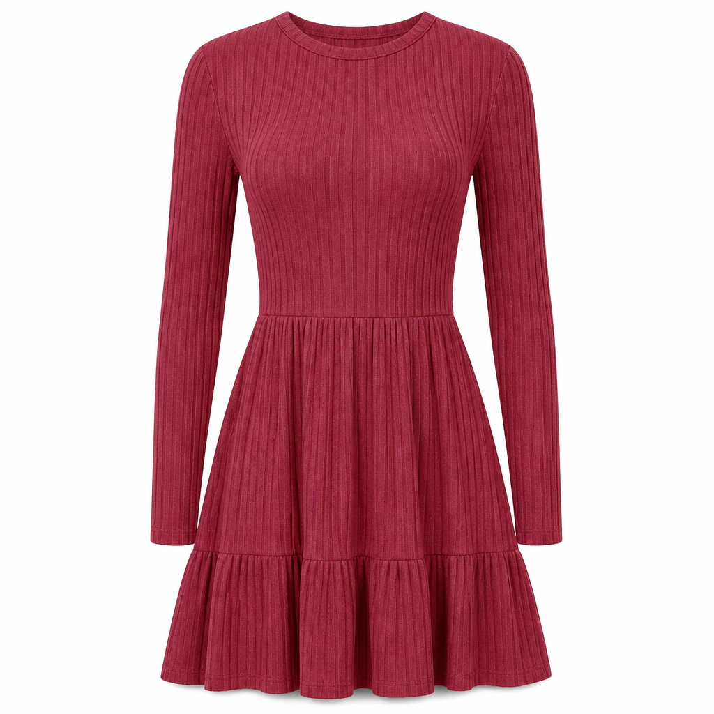 Robe décontractée rayée ajustée pour femme