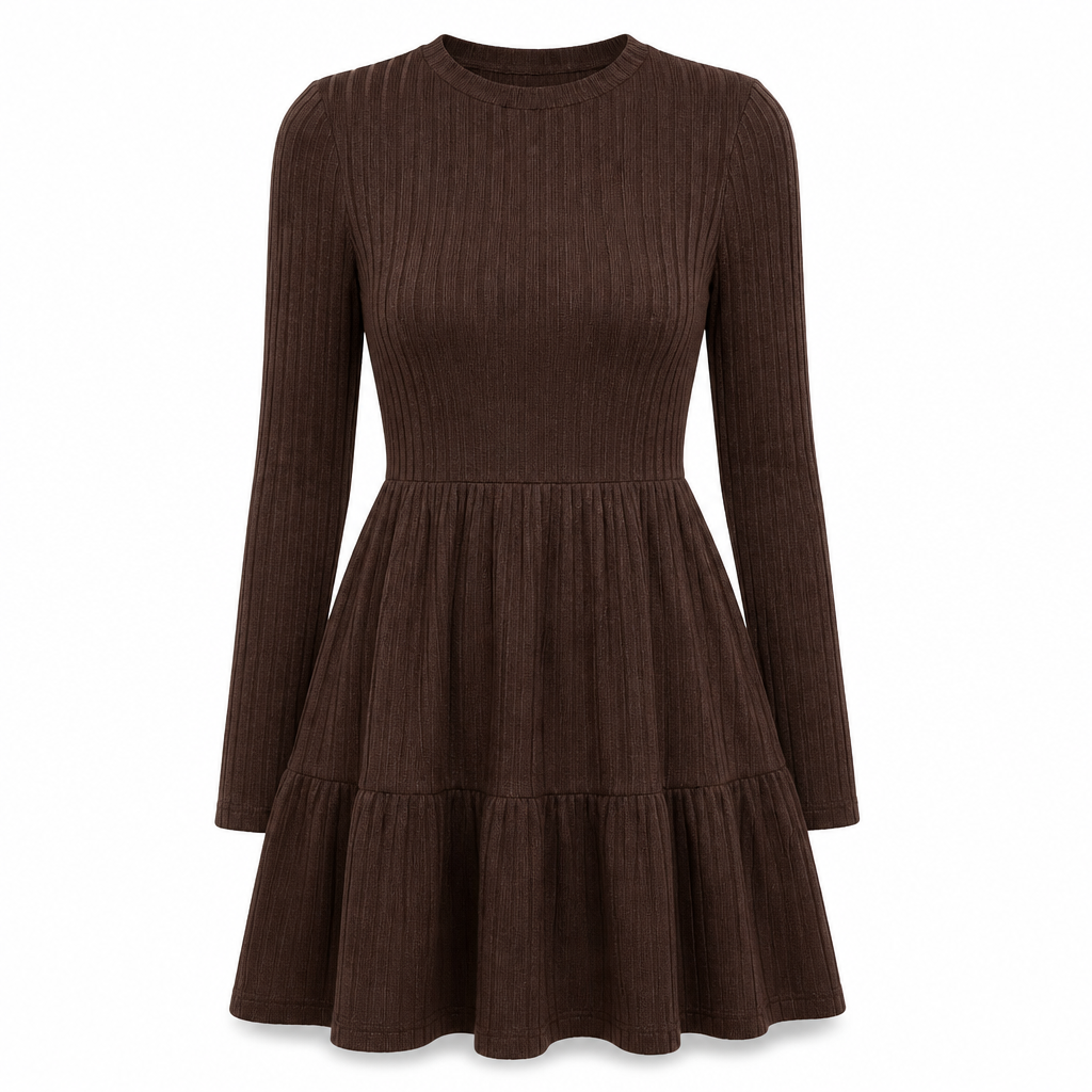 Robe décontractée rayée ajustée pour femme