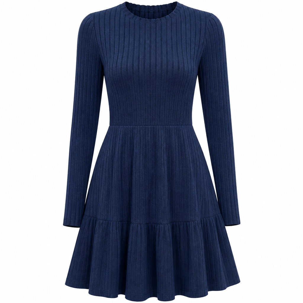 Robe décontractée rayée ajustée pour femme