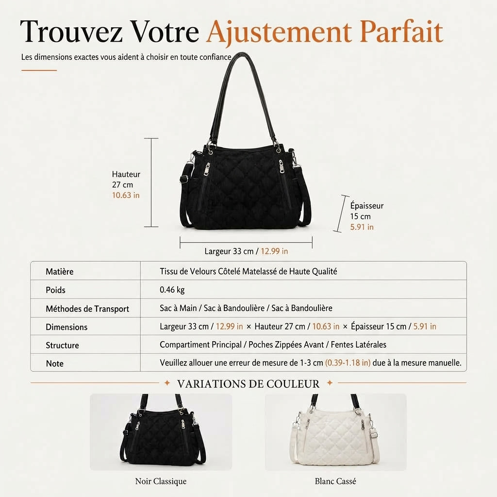 Sac à épaule élégant de grande capacité