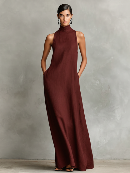 Catalina — Robe Longue Minimaliste Sans Manches